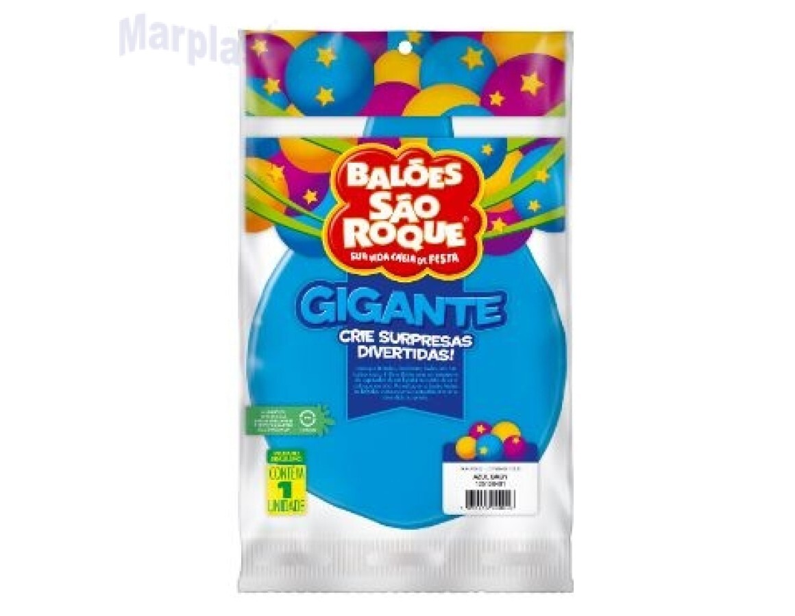 Pacote com 50 Unidades Balão 7 Liso Azul Cobalto, SÃO ROQUE